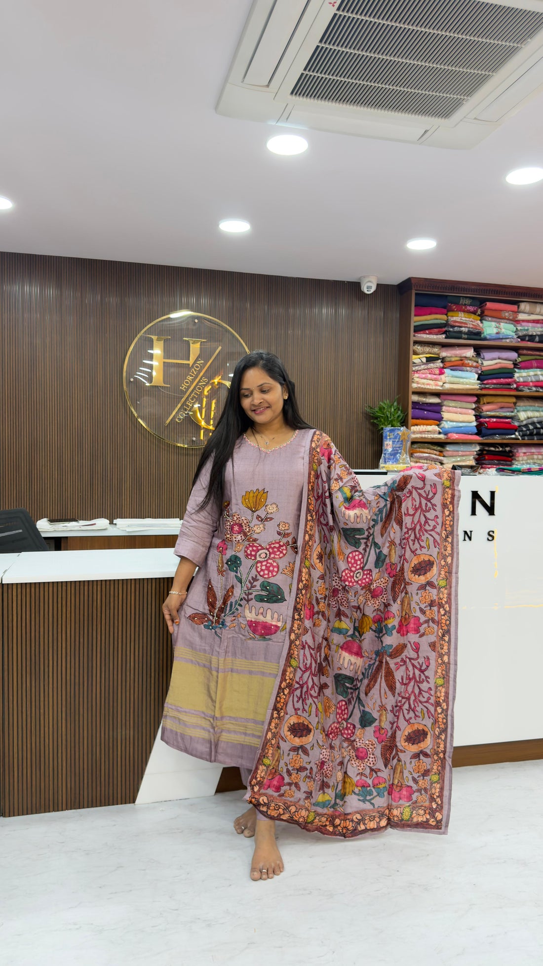 Kalamkari Dola Silk Kurta Set