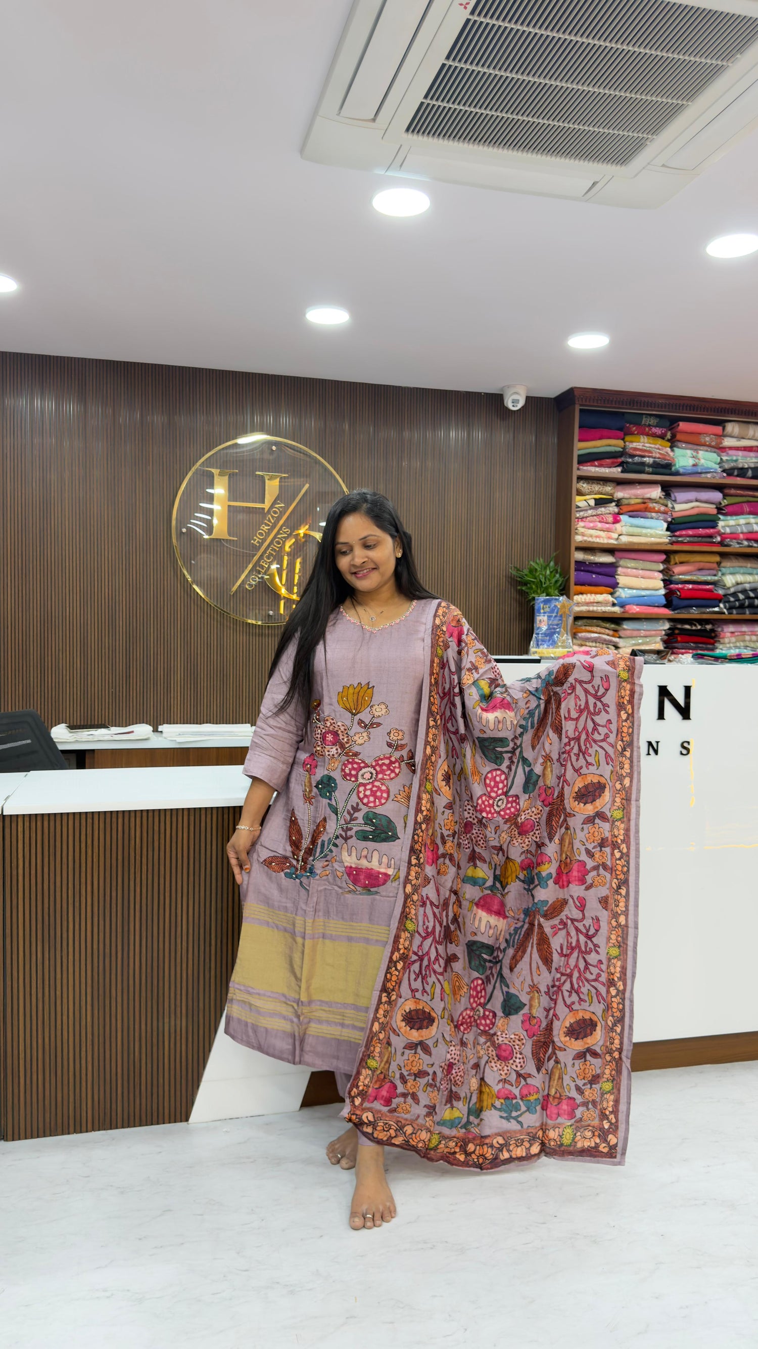 Kalamkari Dola Silk Kurta Set