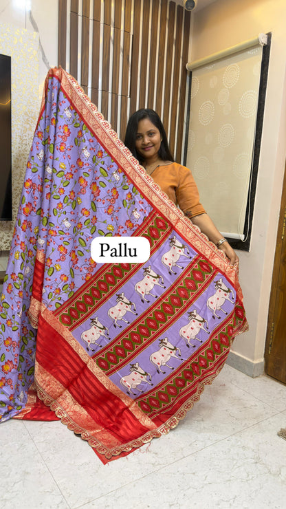 Pichwai Dola silk saree