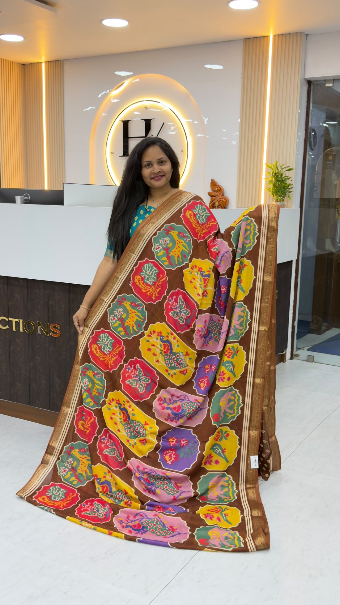 Crepe silk digital printed saree