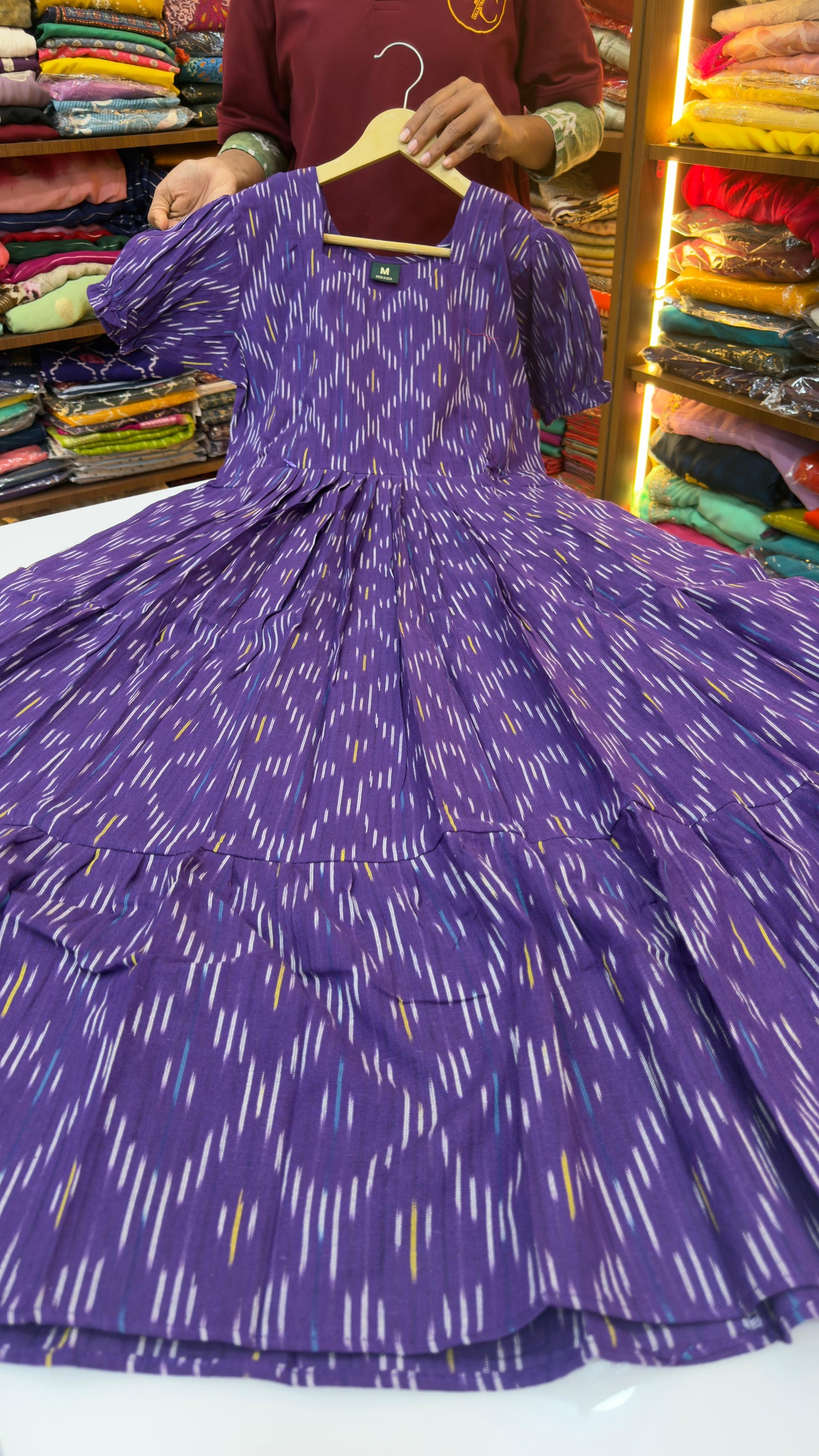 Ikkat Cotton Feeding Frocks