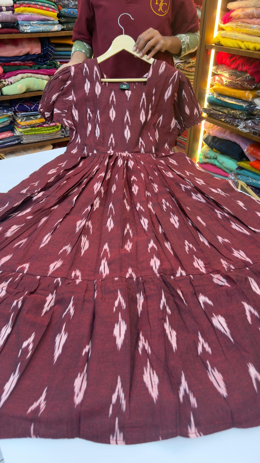 Ikkat Cotton Feeding Frocks