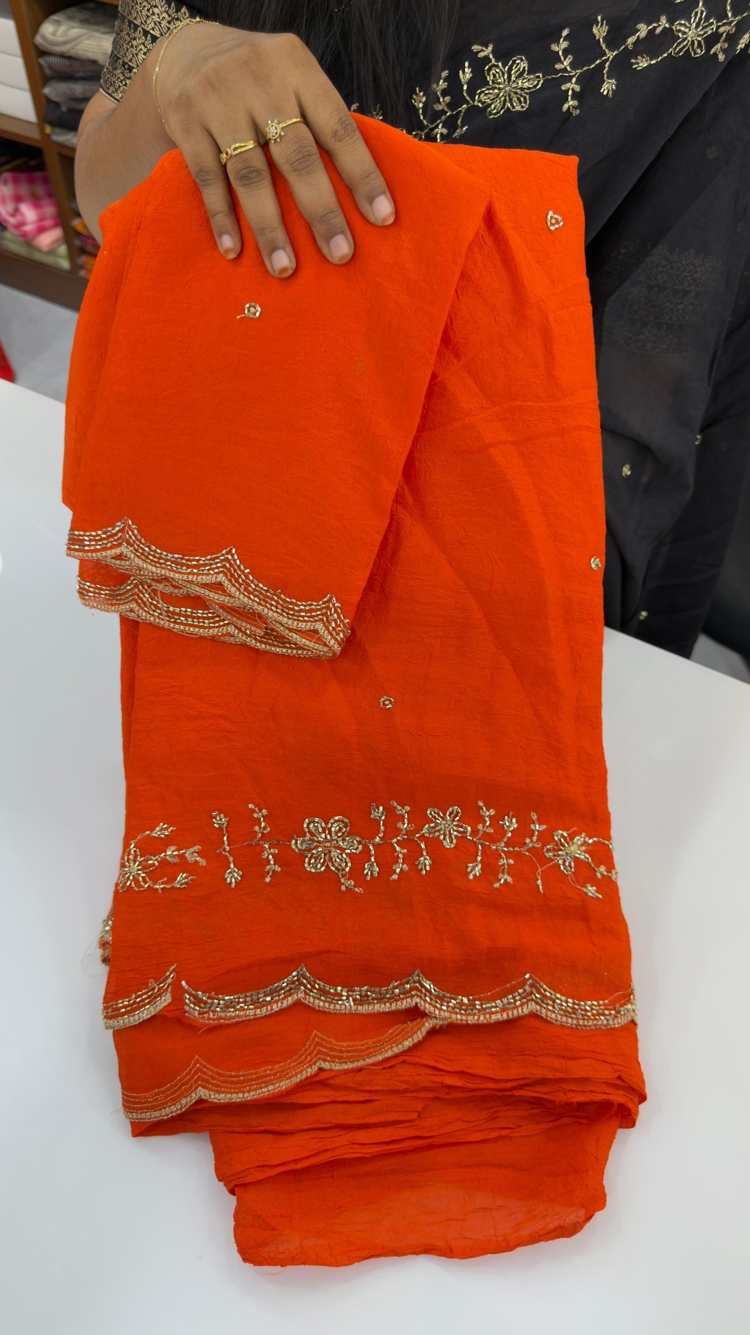 Maggam work party wear saree