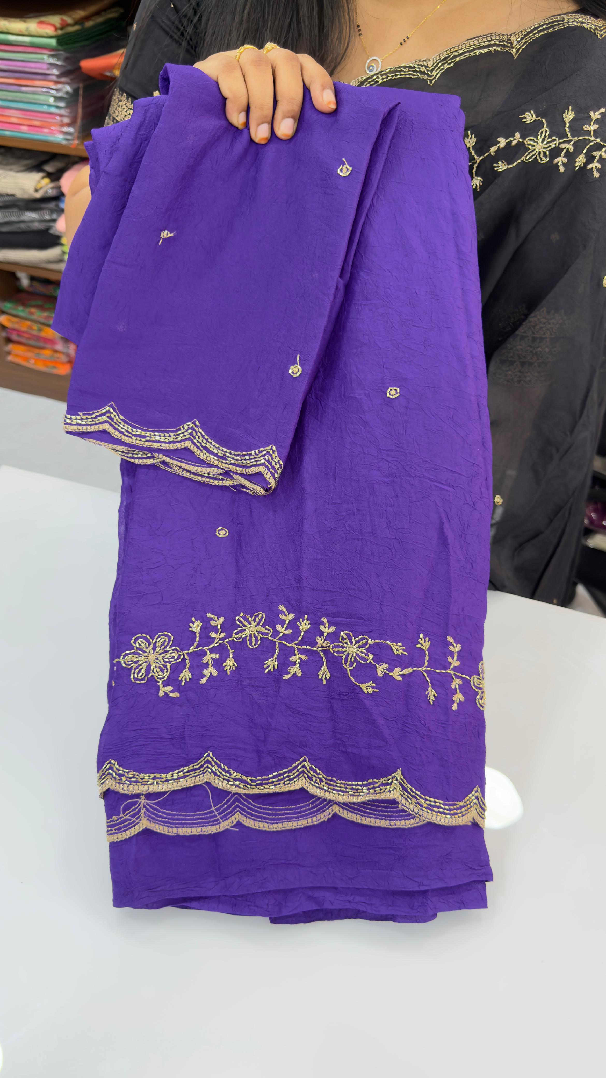 Maggam work party wear saree
