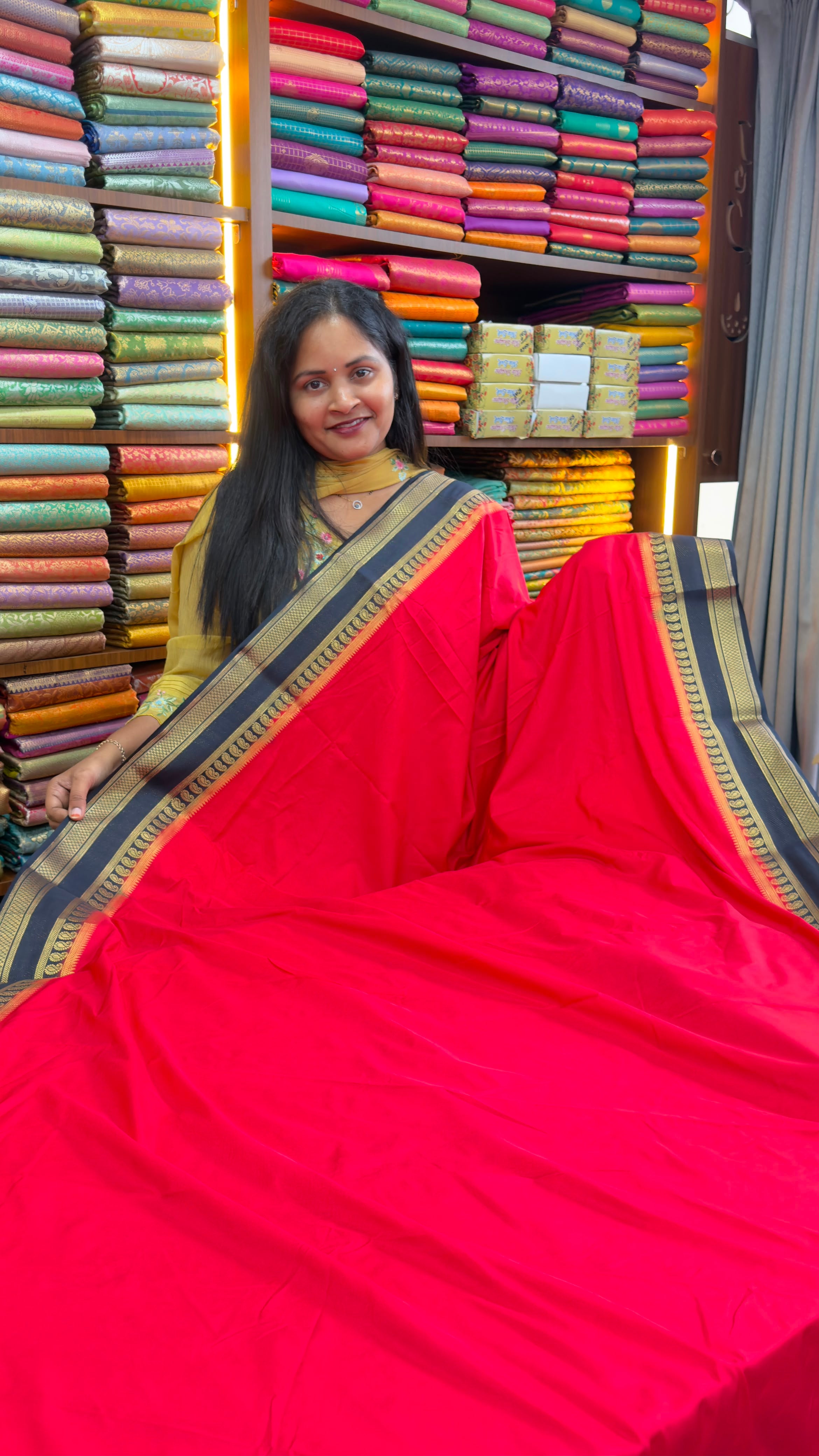 Rashmika inspired semi Mysore silk saree