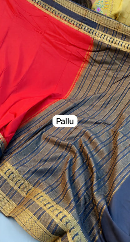 Rashmika inspired semi Mysore silk saree