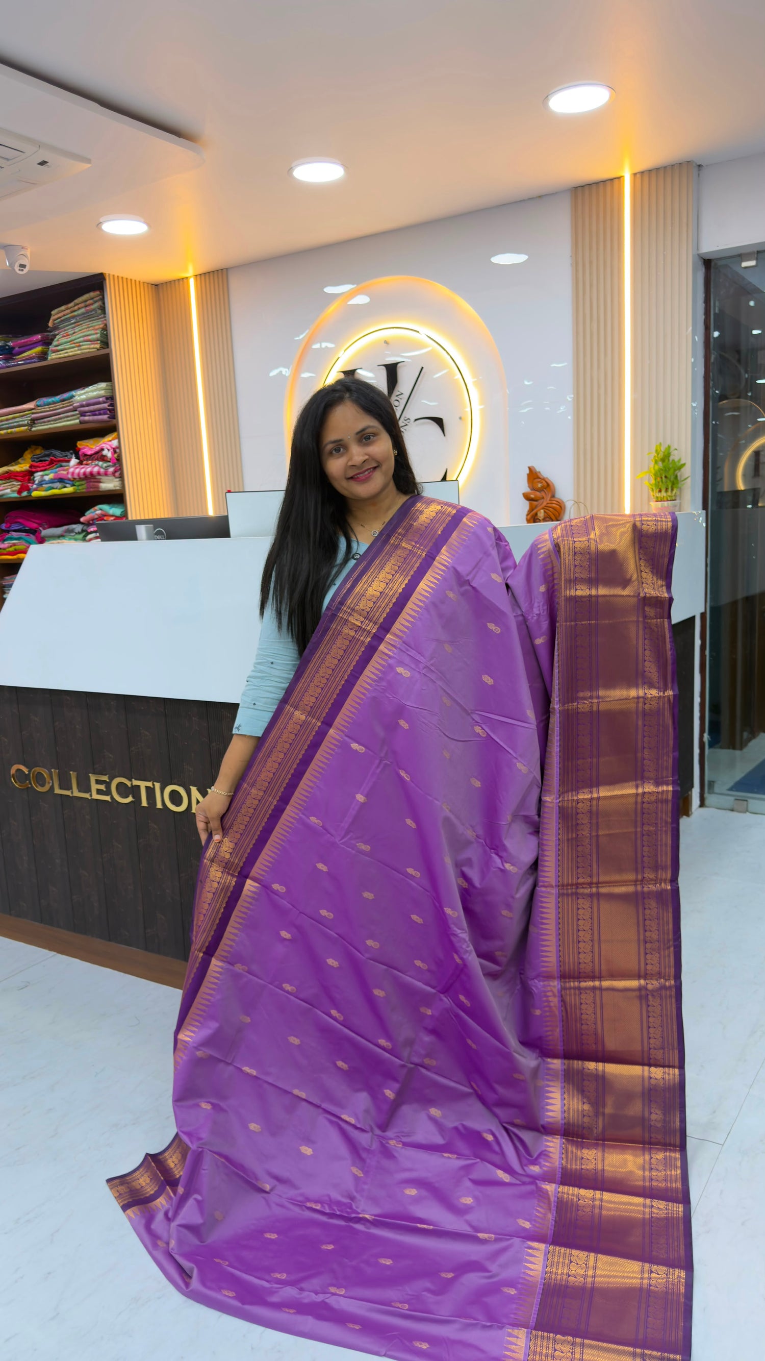 Vintage style semi Kanchi pattu sarees