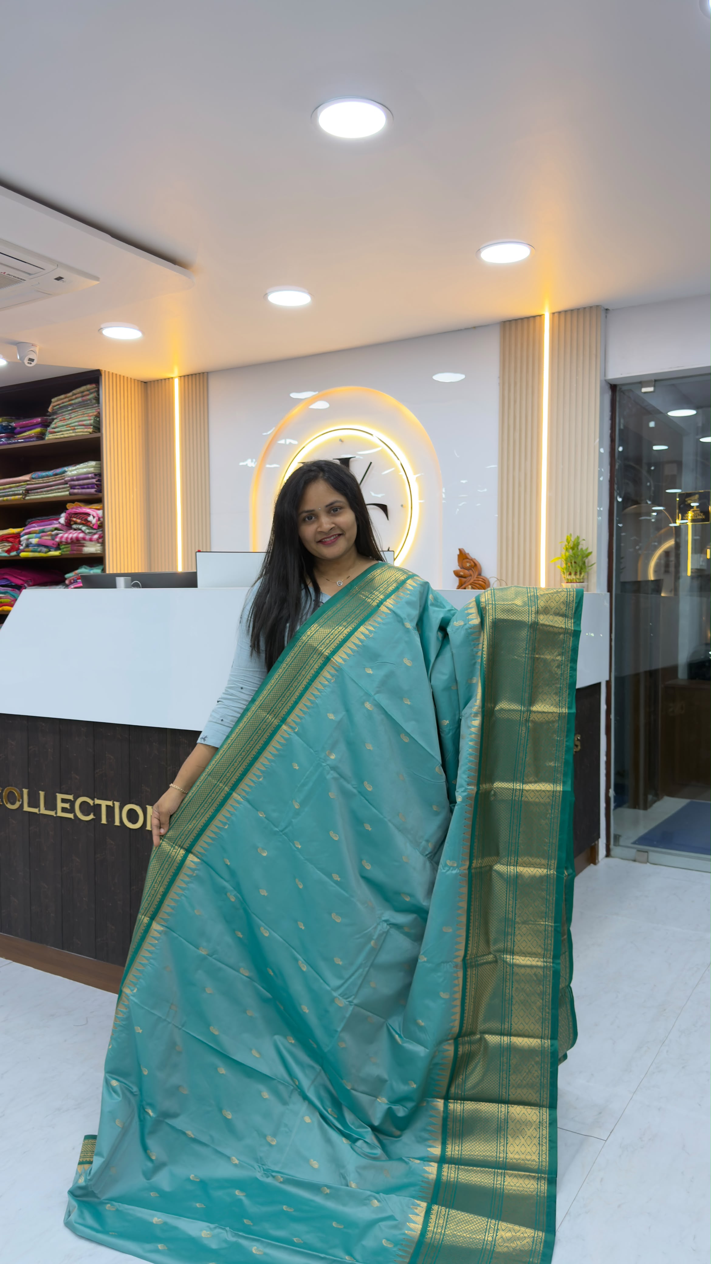 Vintage style semi Kanchi pattu