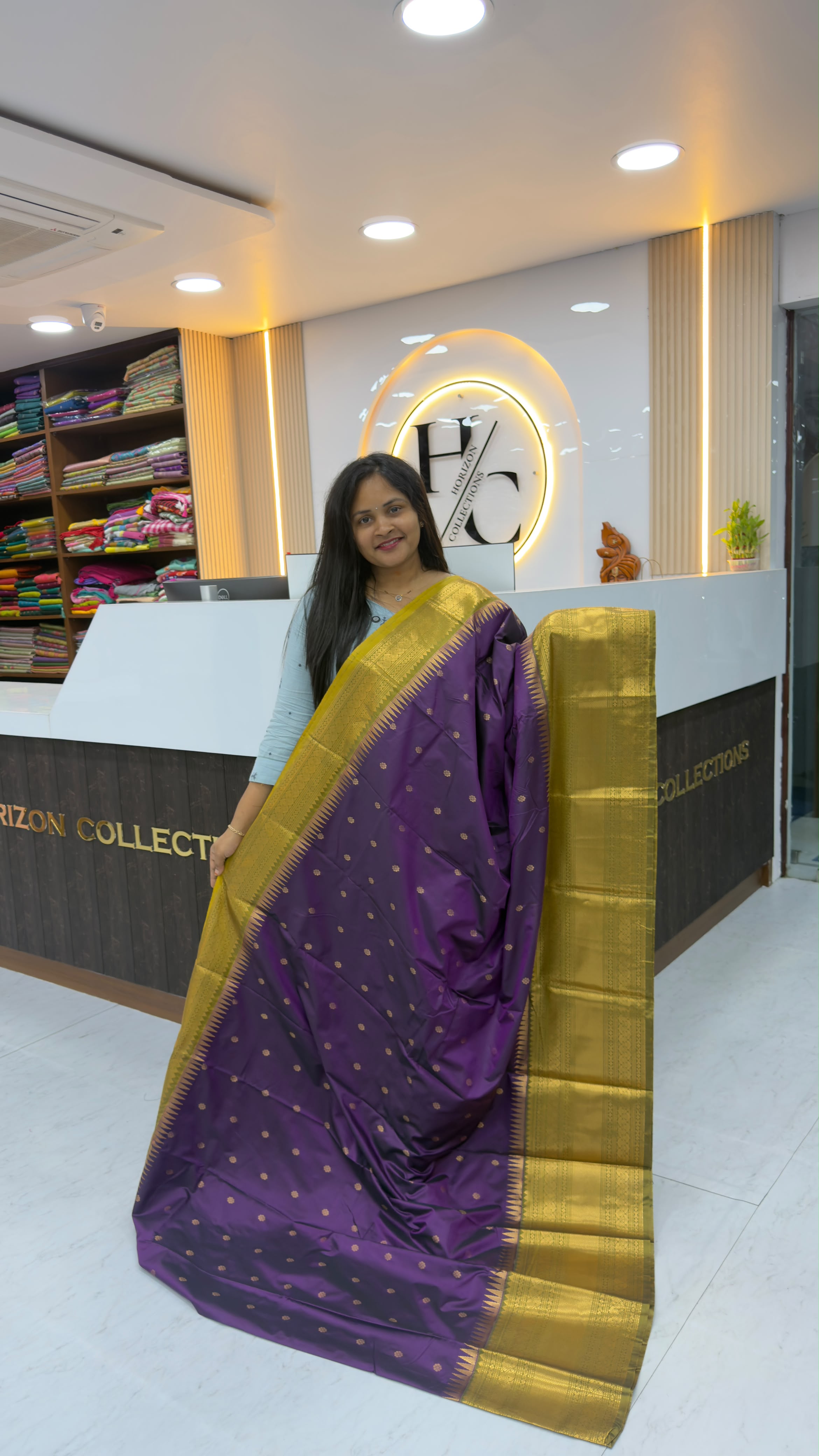 Vintage style semi Kanchi pattu
