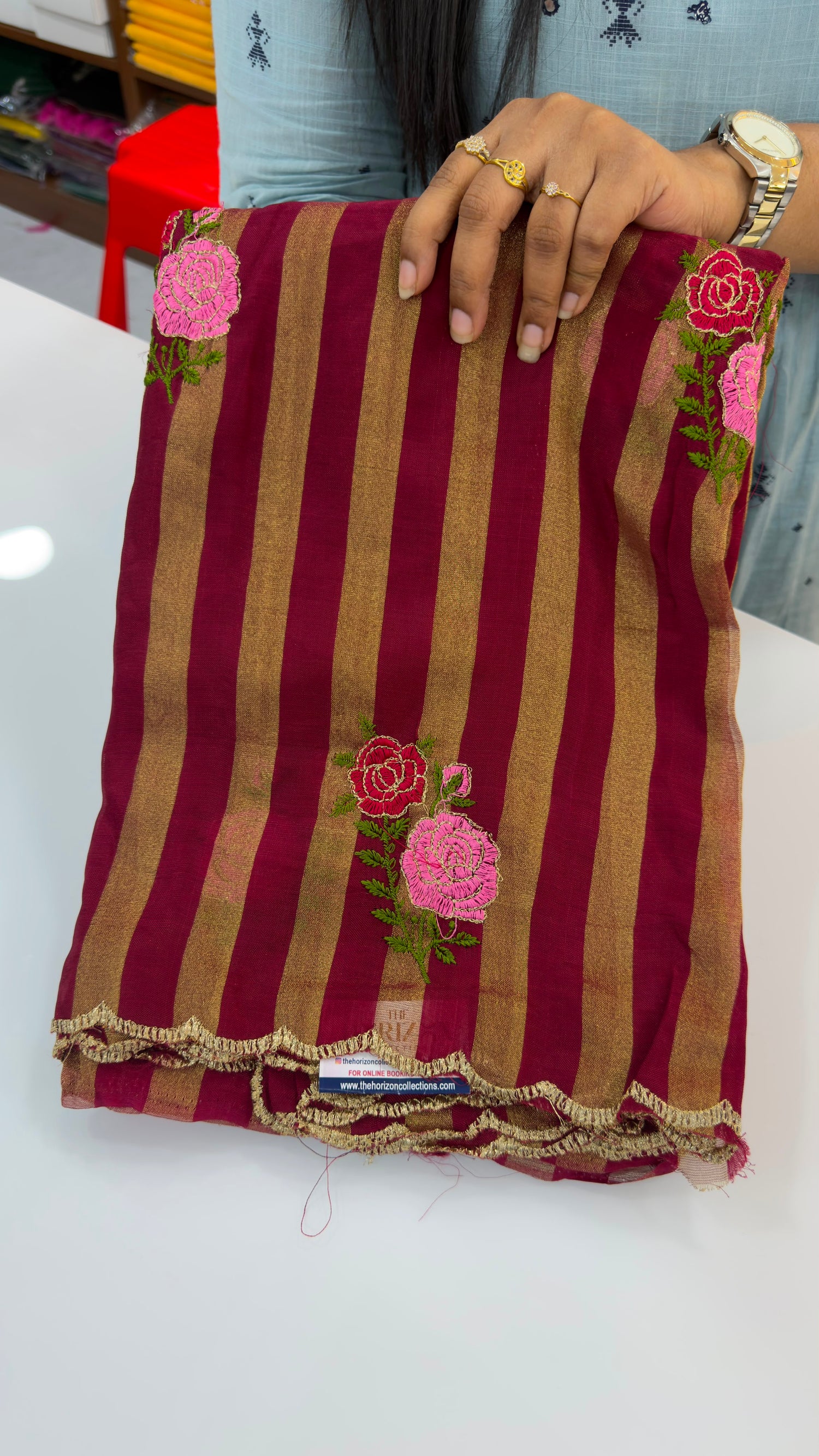 Banarasi Stripes party wear sarees
