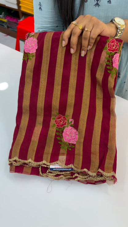 Banarasi Stripes party wear sarees