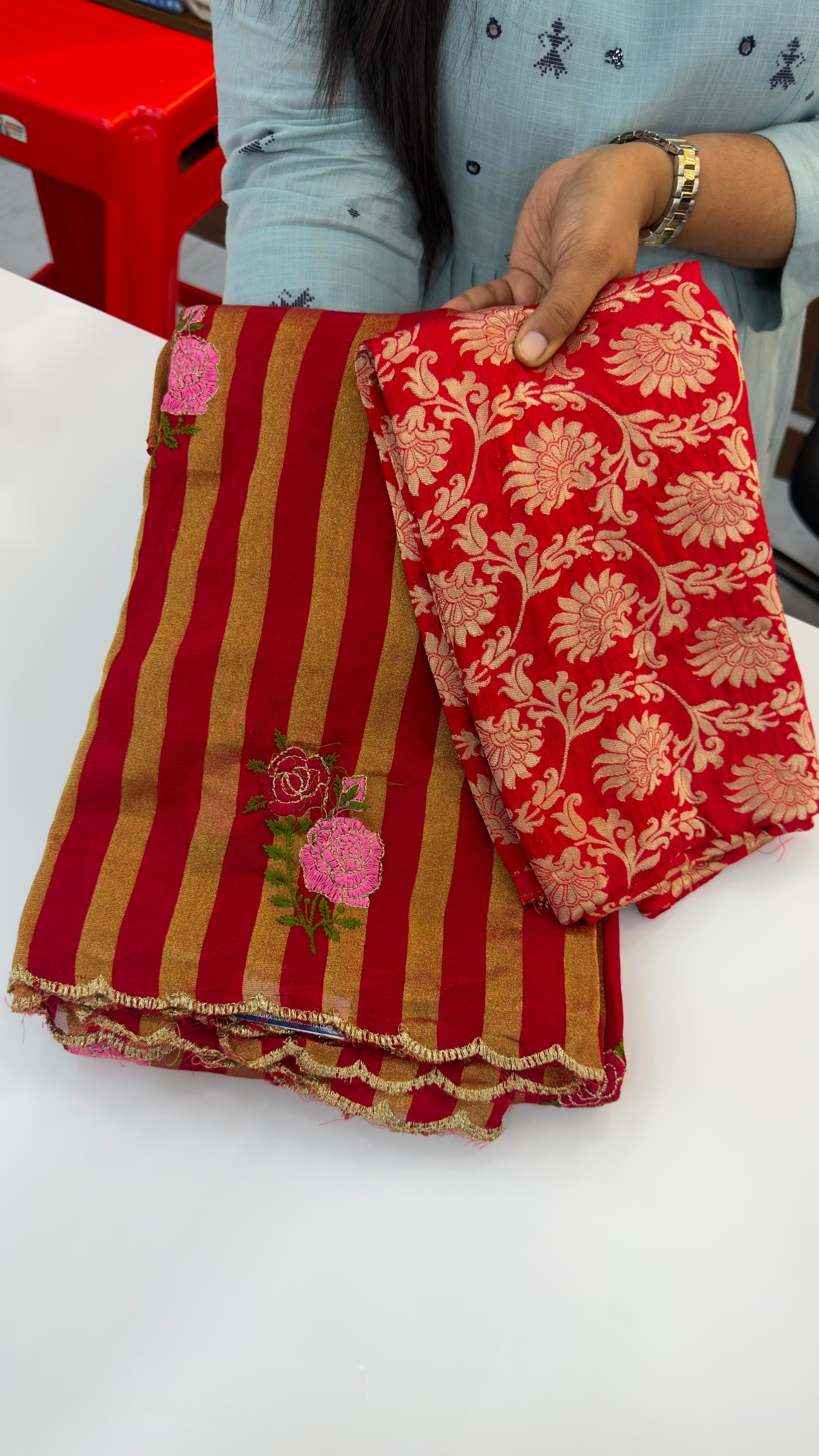 Banarasi Stripes party wear sarees