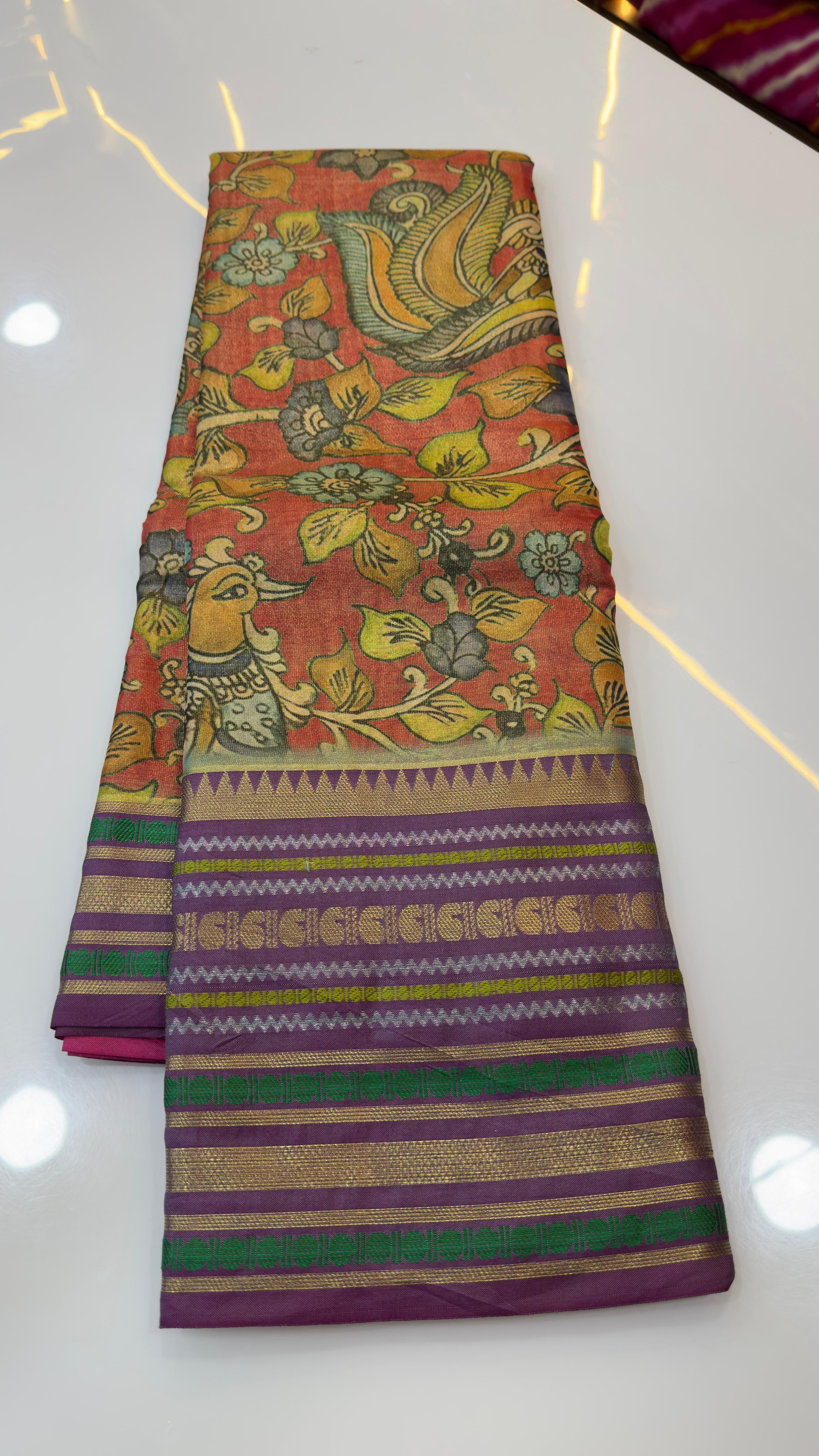 Kalamkari Tissue Saree