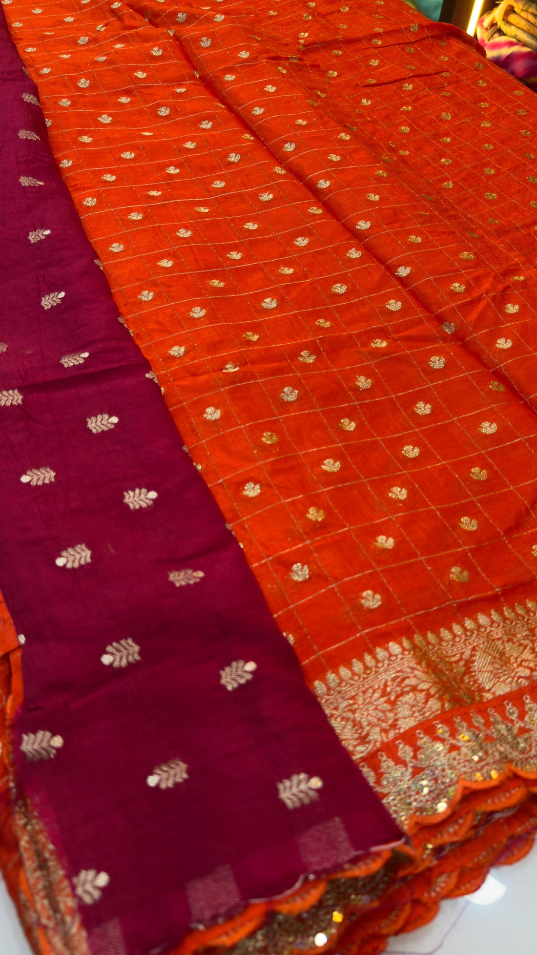 Chinon Banarasi Saree with laces