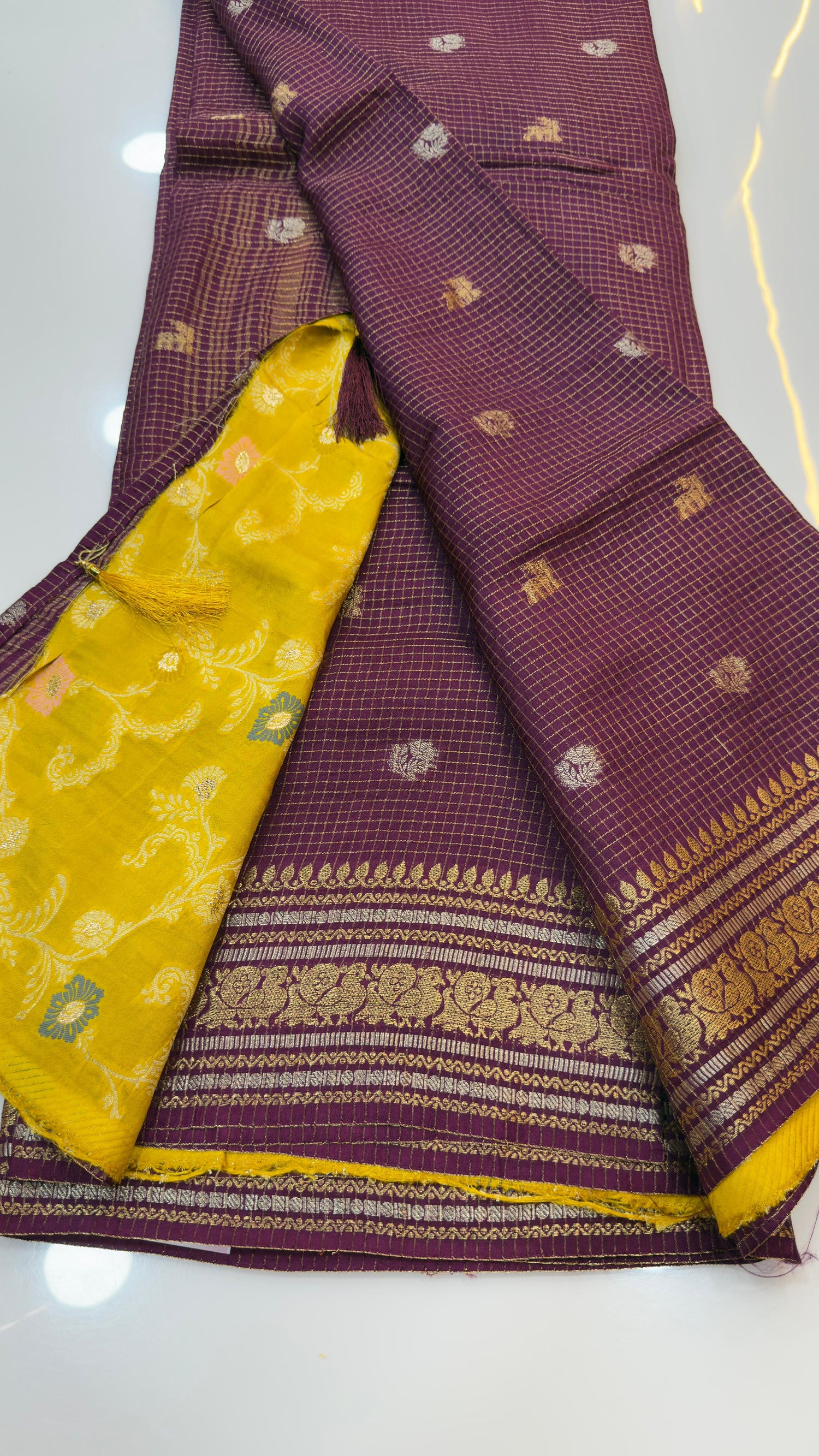 Orange Special Traditional Chexs saree