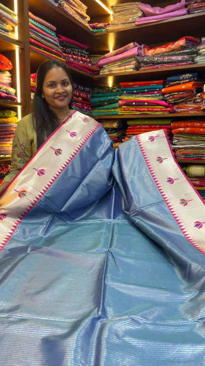 Paithani sarees with zari lines