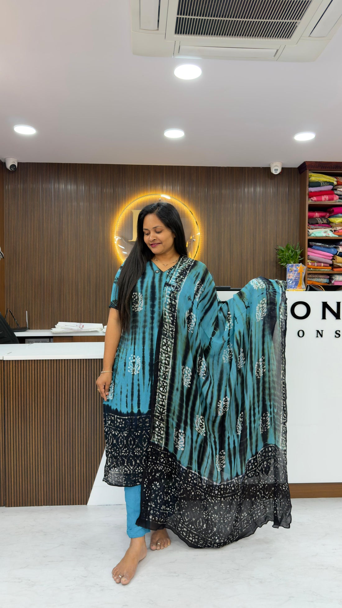 Shibori Georgette Dress Materials