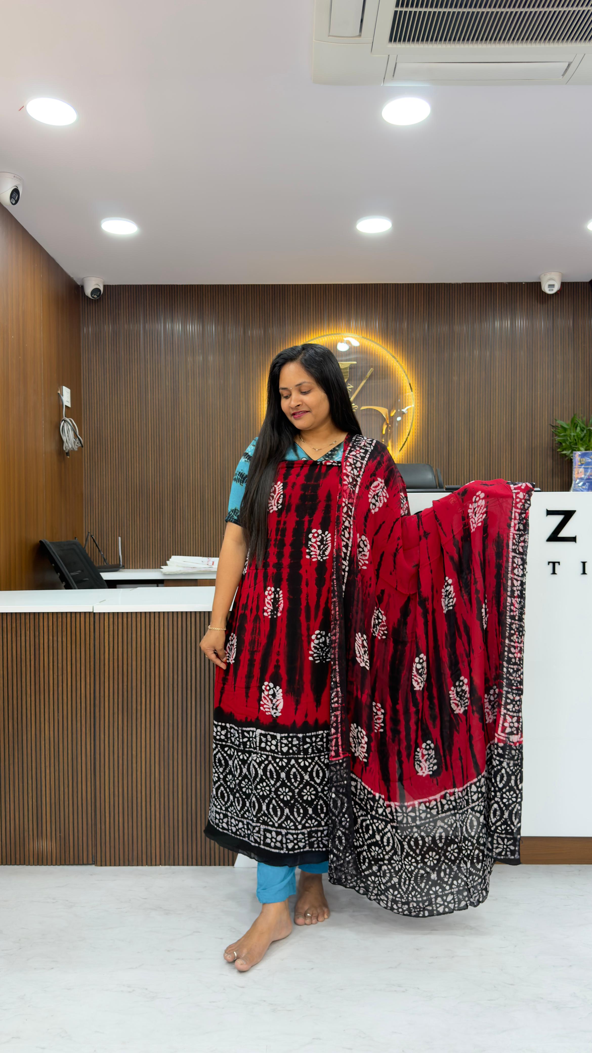 Shibori Georgette Dress Materials