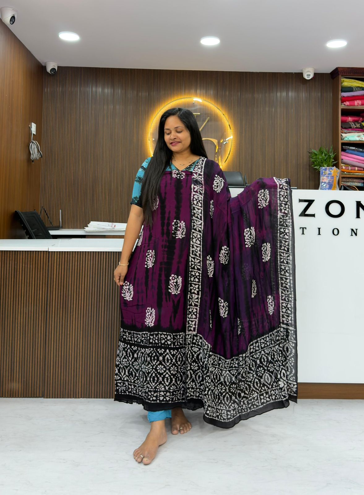 Shibori Georgette Dress Materials