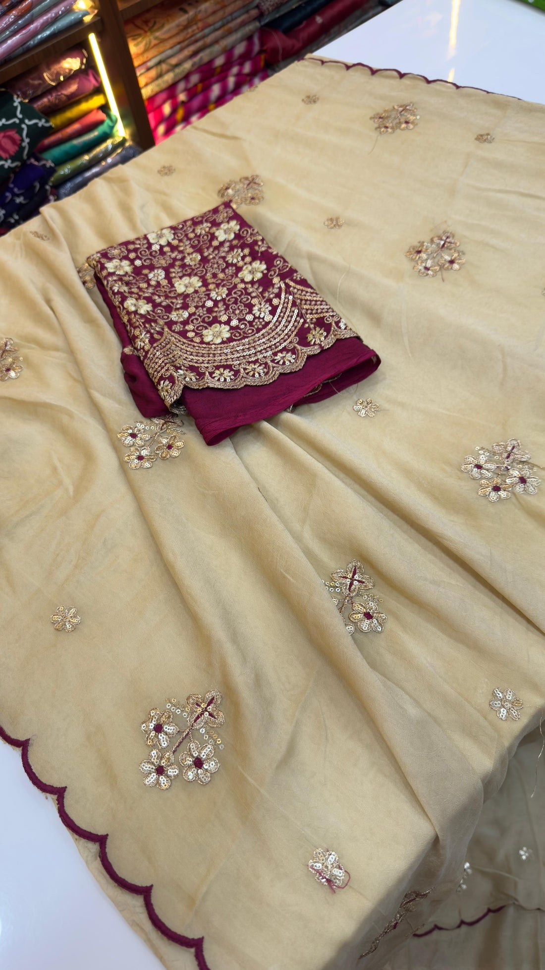 Crushed Georgette party wear saree