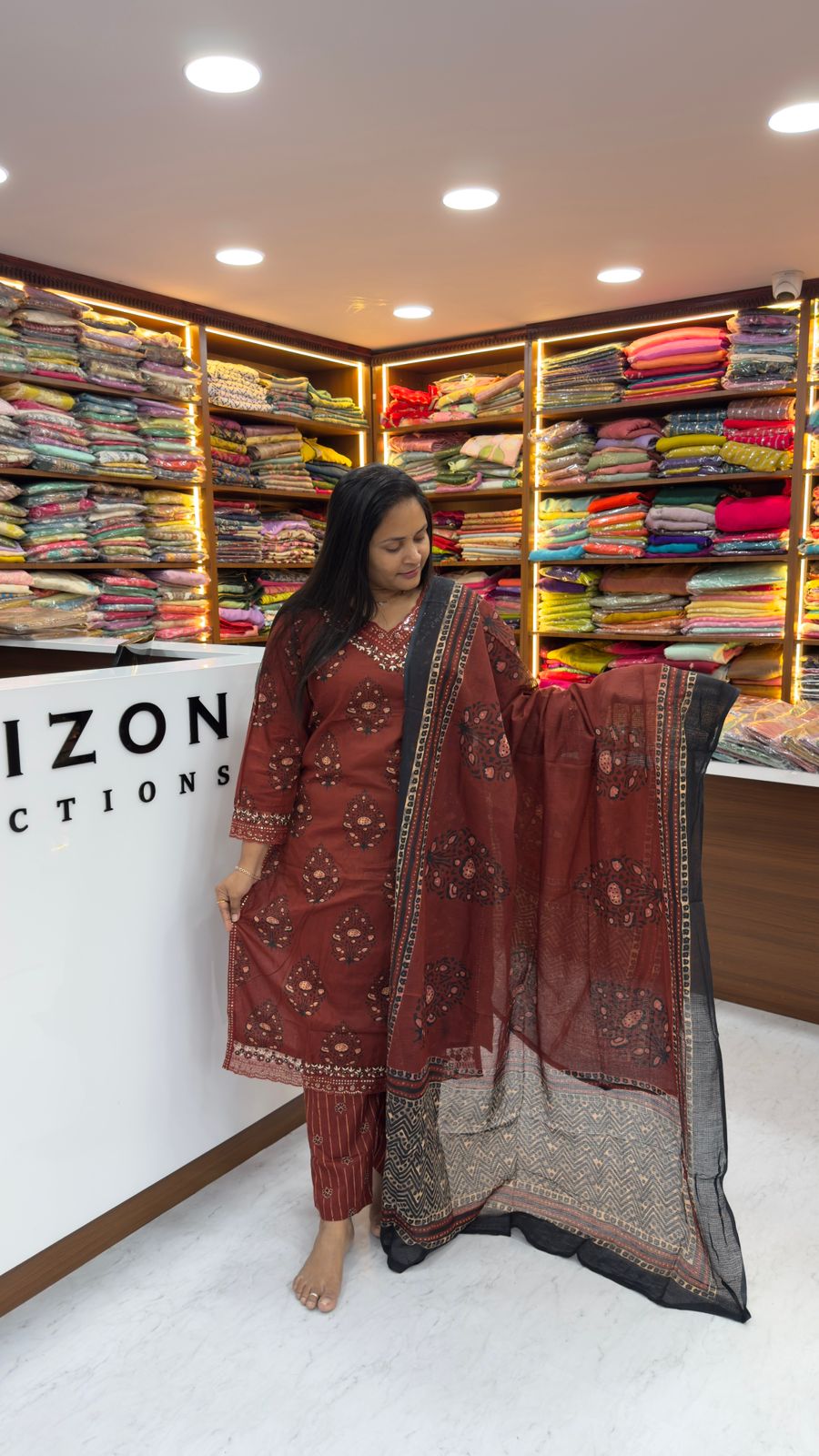 Cotton 3 piece set with Kota dupatta