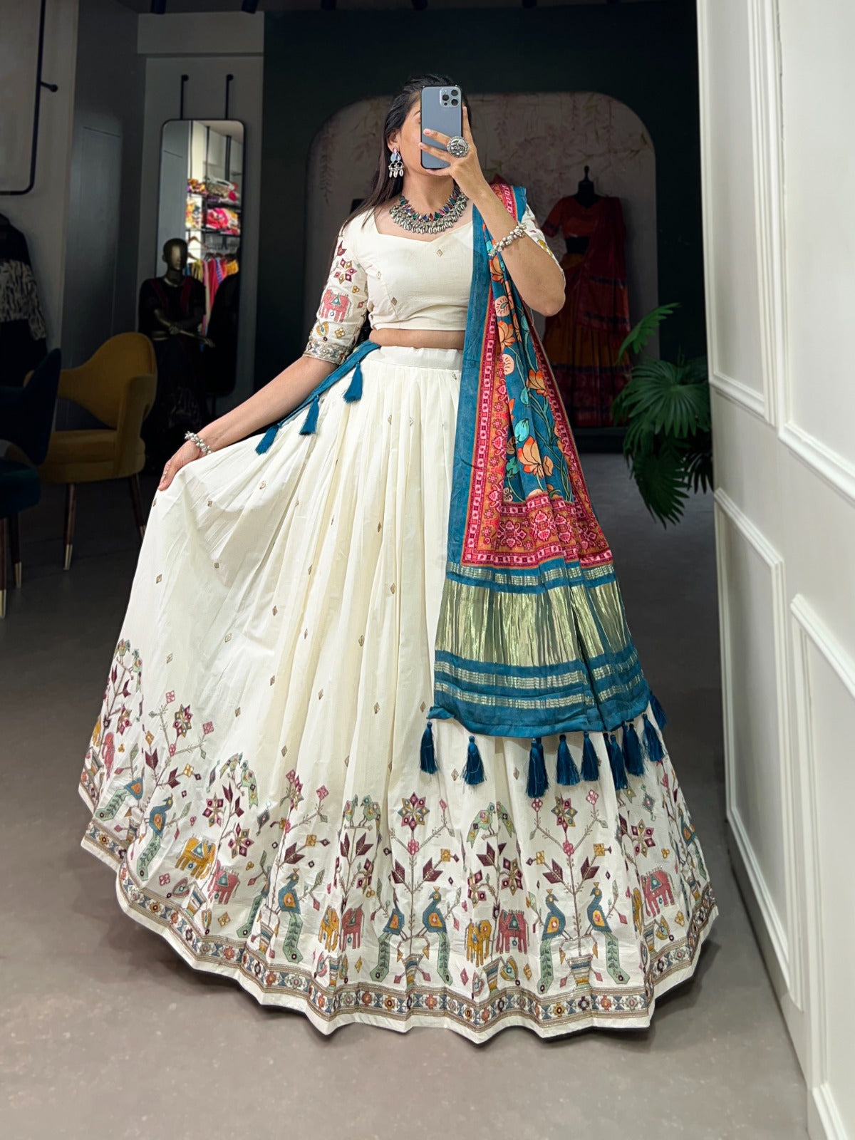 Khadi cotton Lehengas