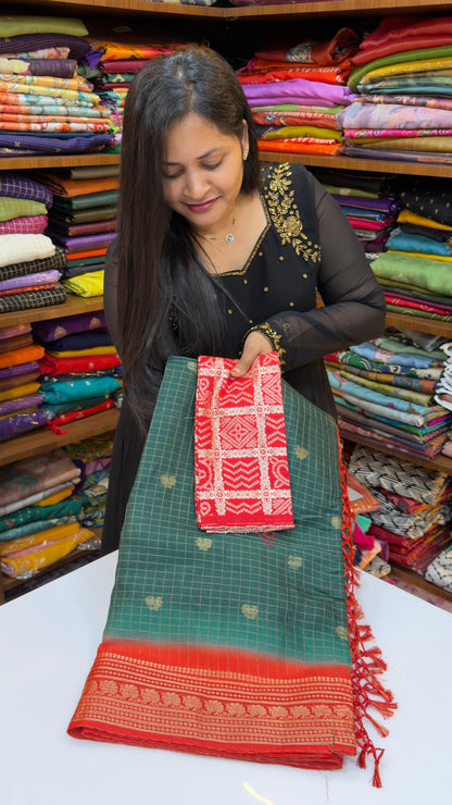 Vintage style chexs saree