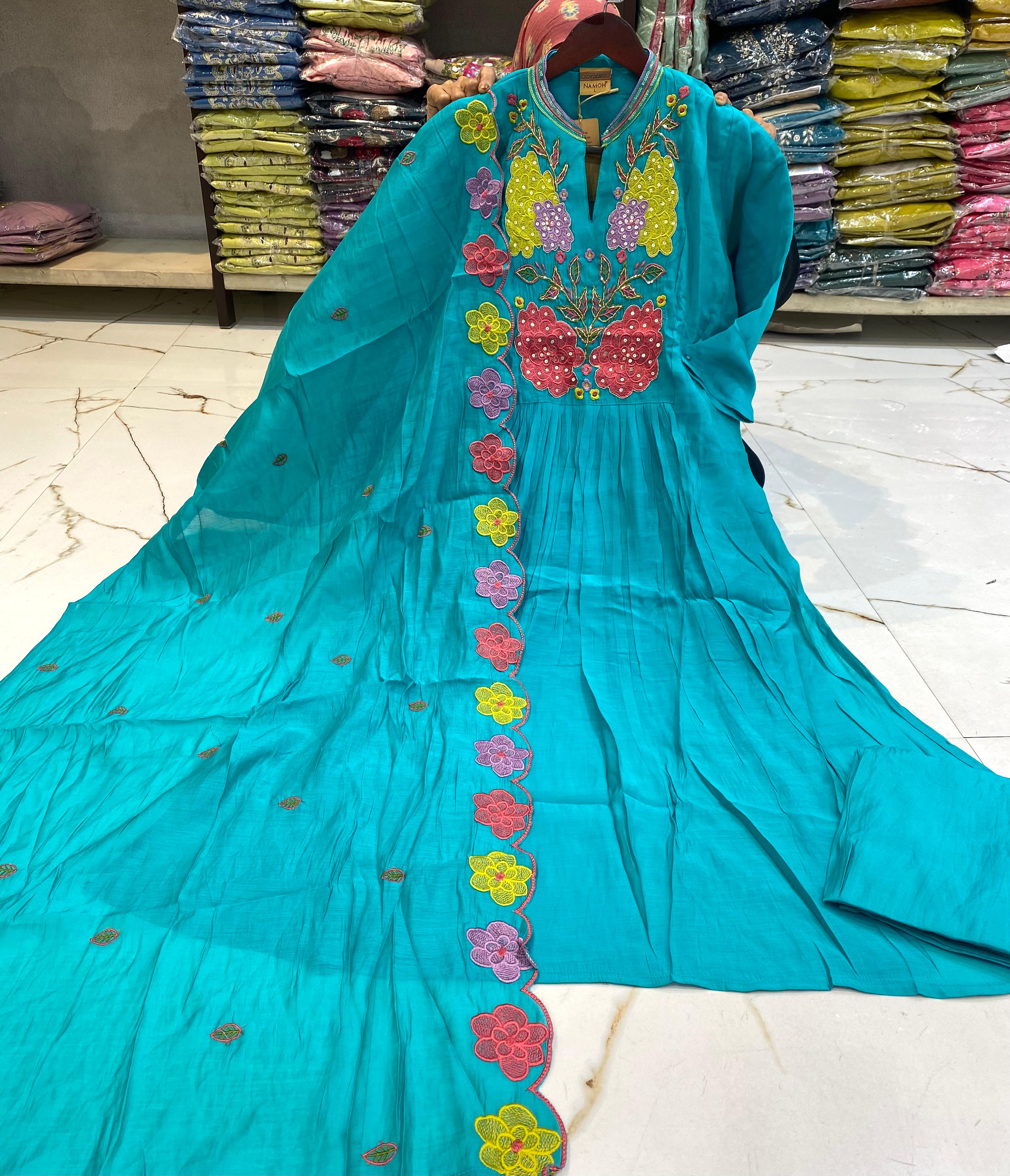 Mul chanderi dress