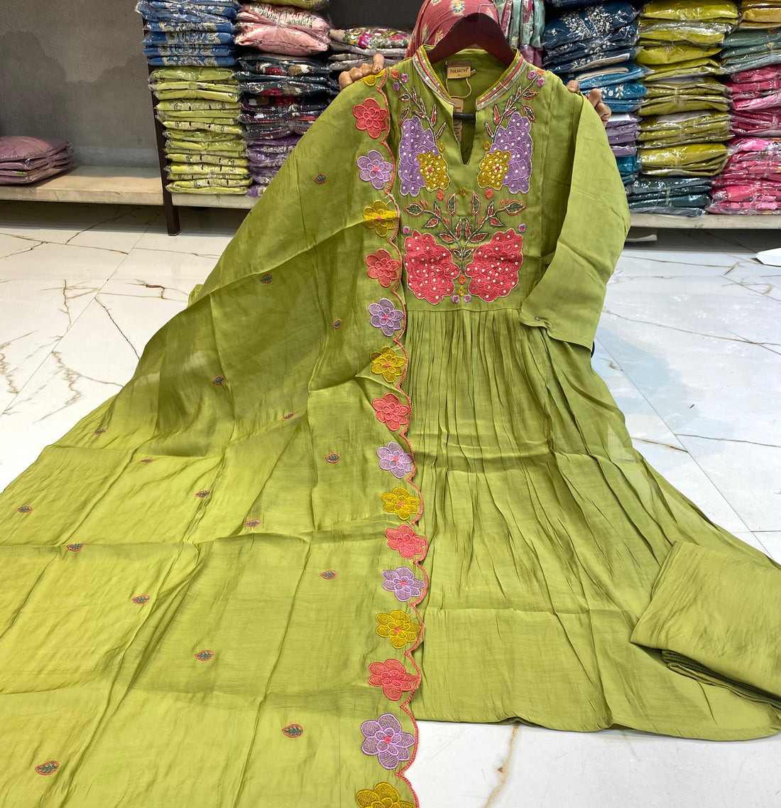 Mul chanderi dress