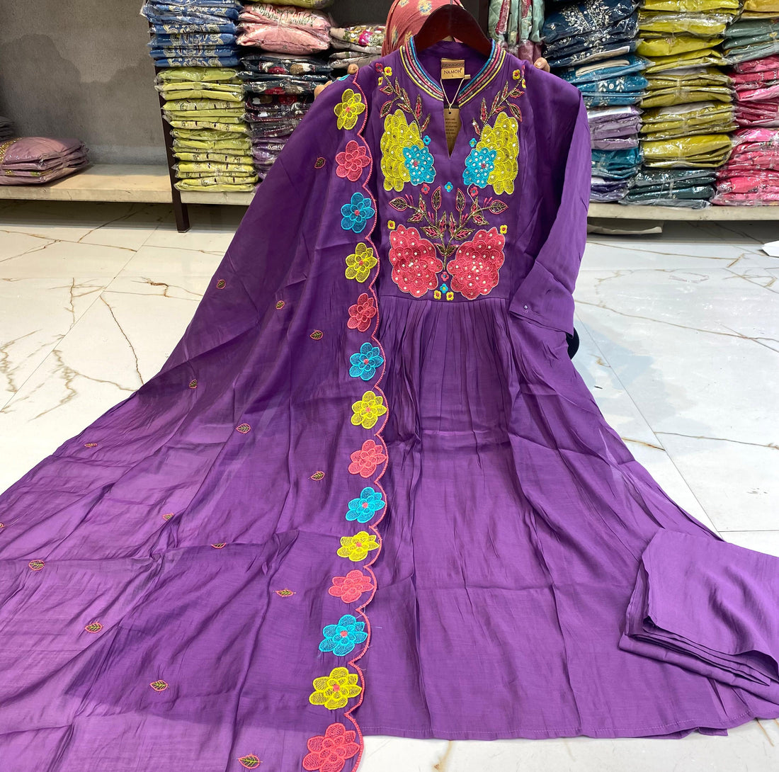 Mul chanderi dress
