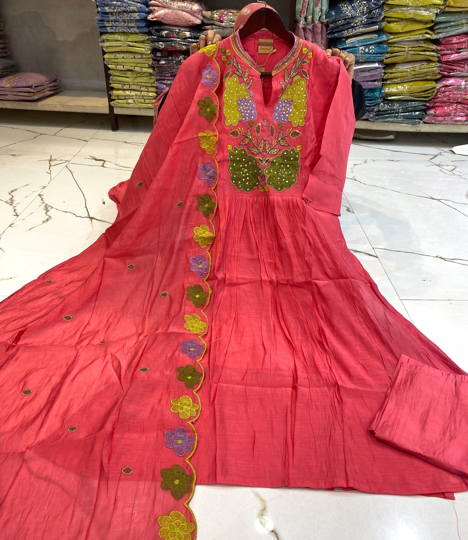Mul chanderi dress