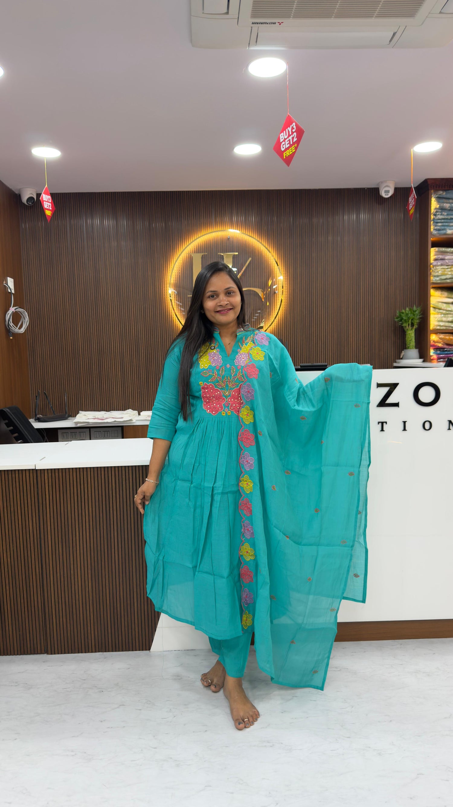 Mul chanderi dress