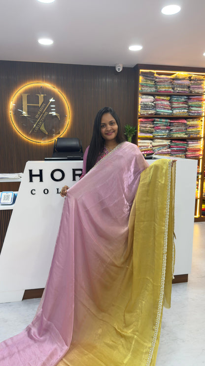 Dual Shade Glass Tissue Saree