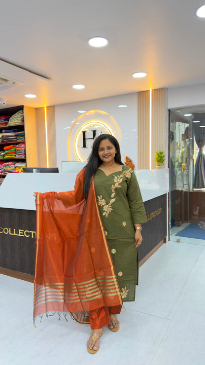 Premium Raw Silk with embroidery