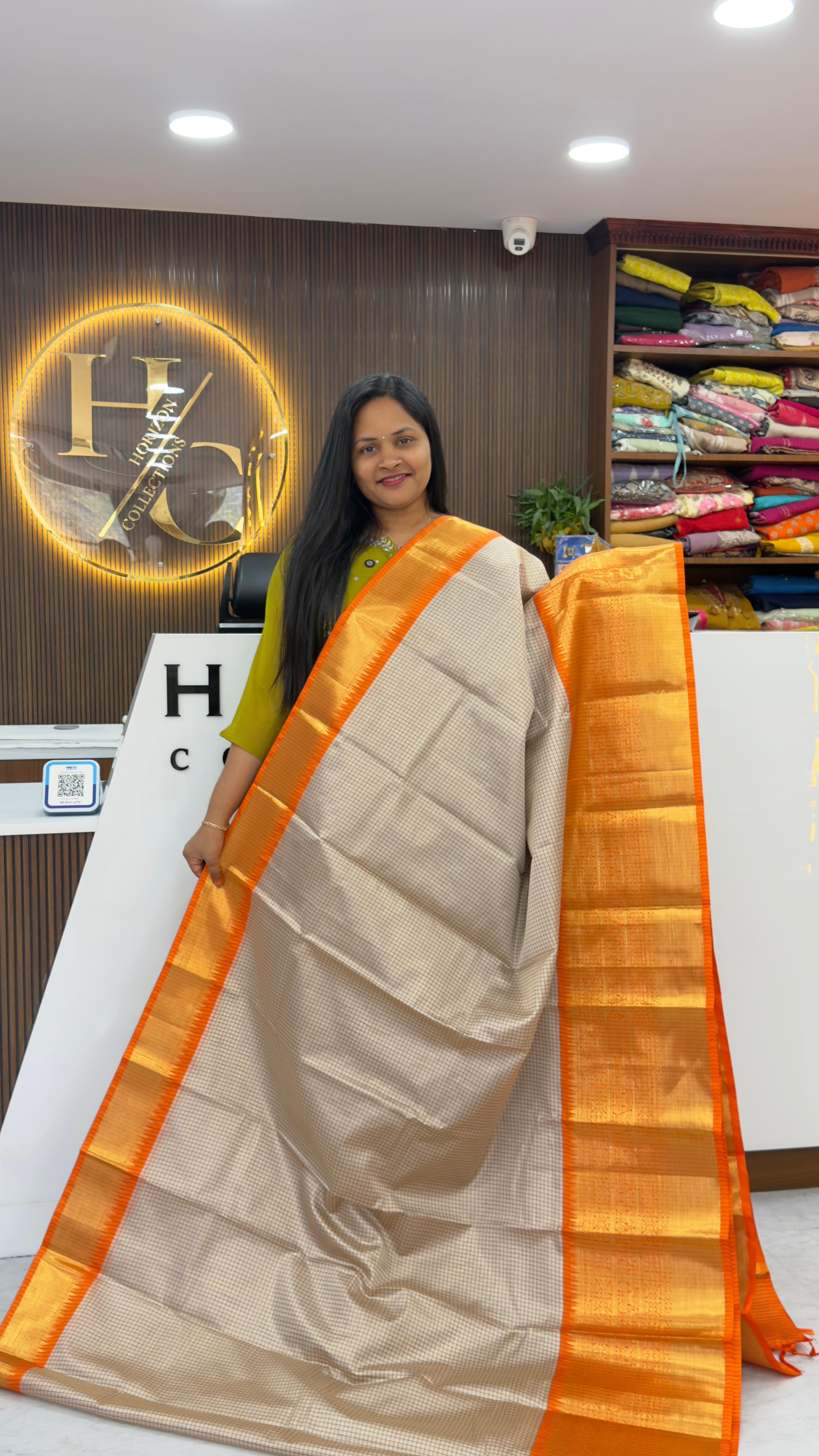 Cream Vintage Saree
