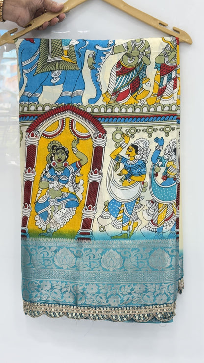 Laced Border Dola Silk Saree