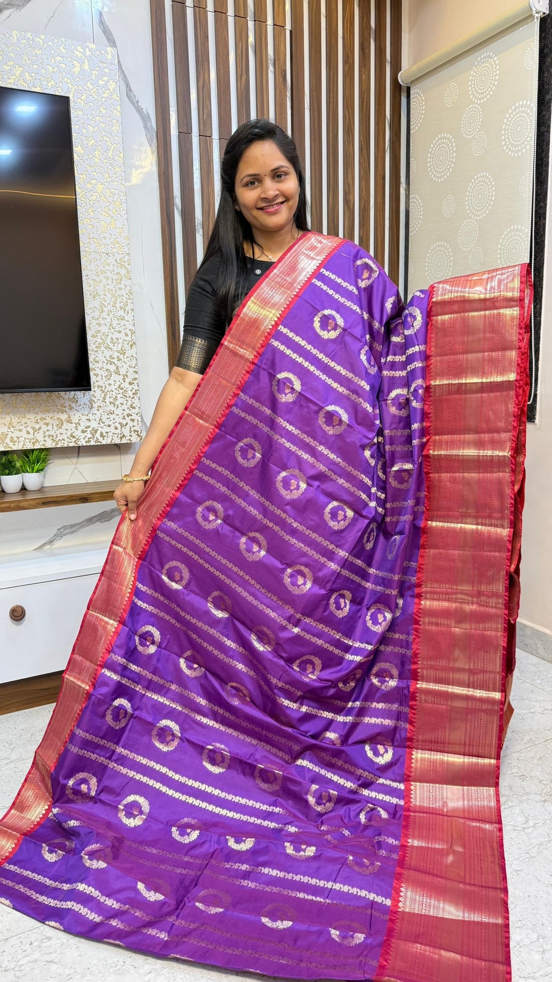 Violet premium banarasi saree