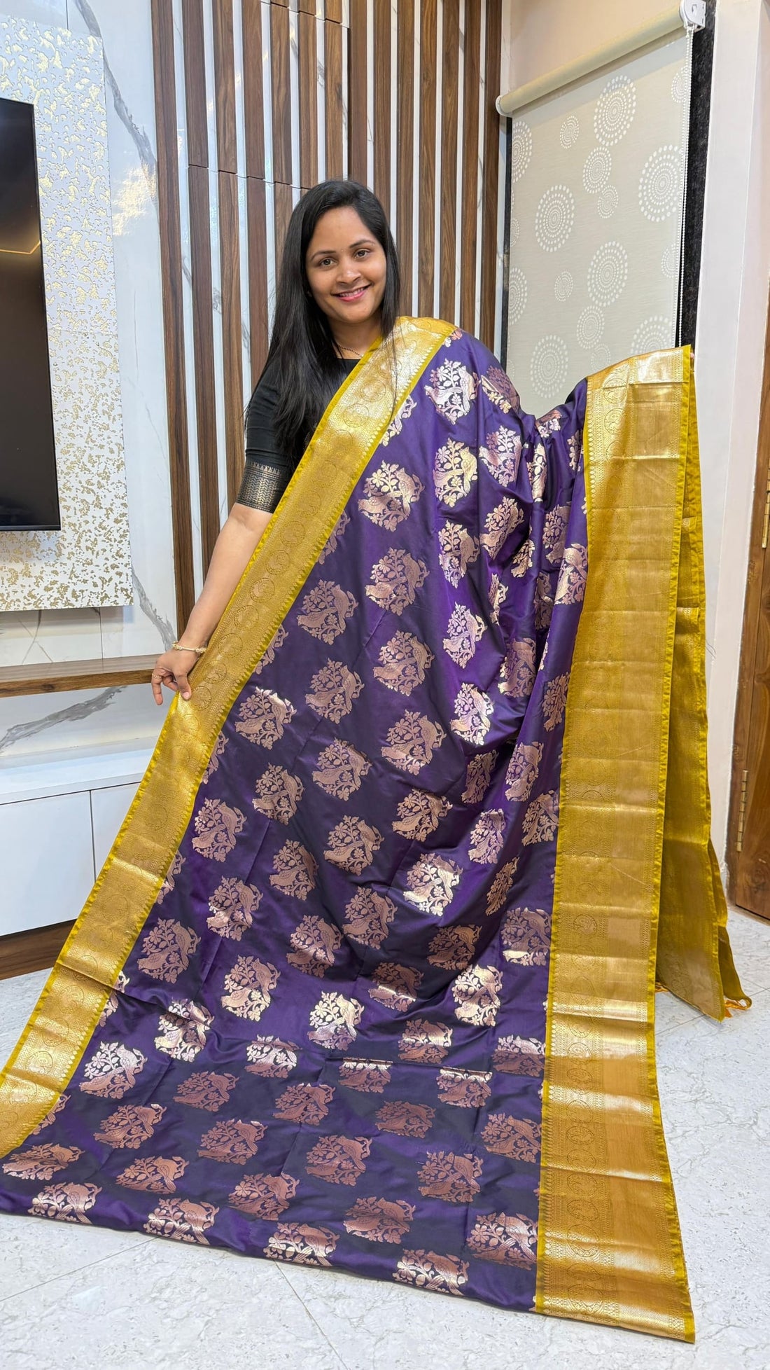 Parrot design banarasi pattu saree