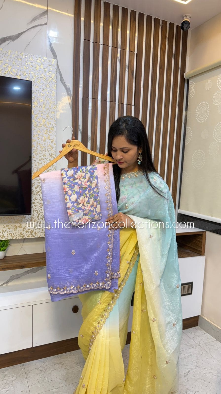 Double Shade Tussar Crush saree