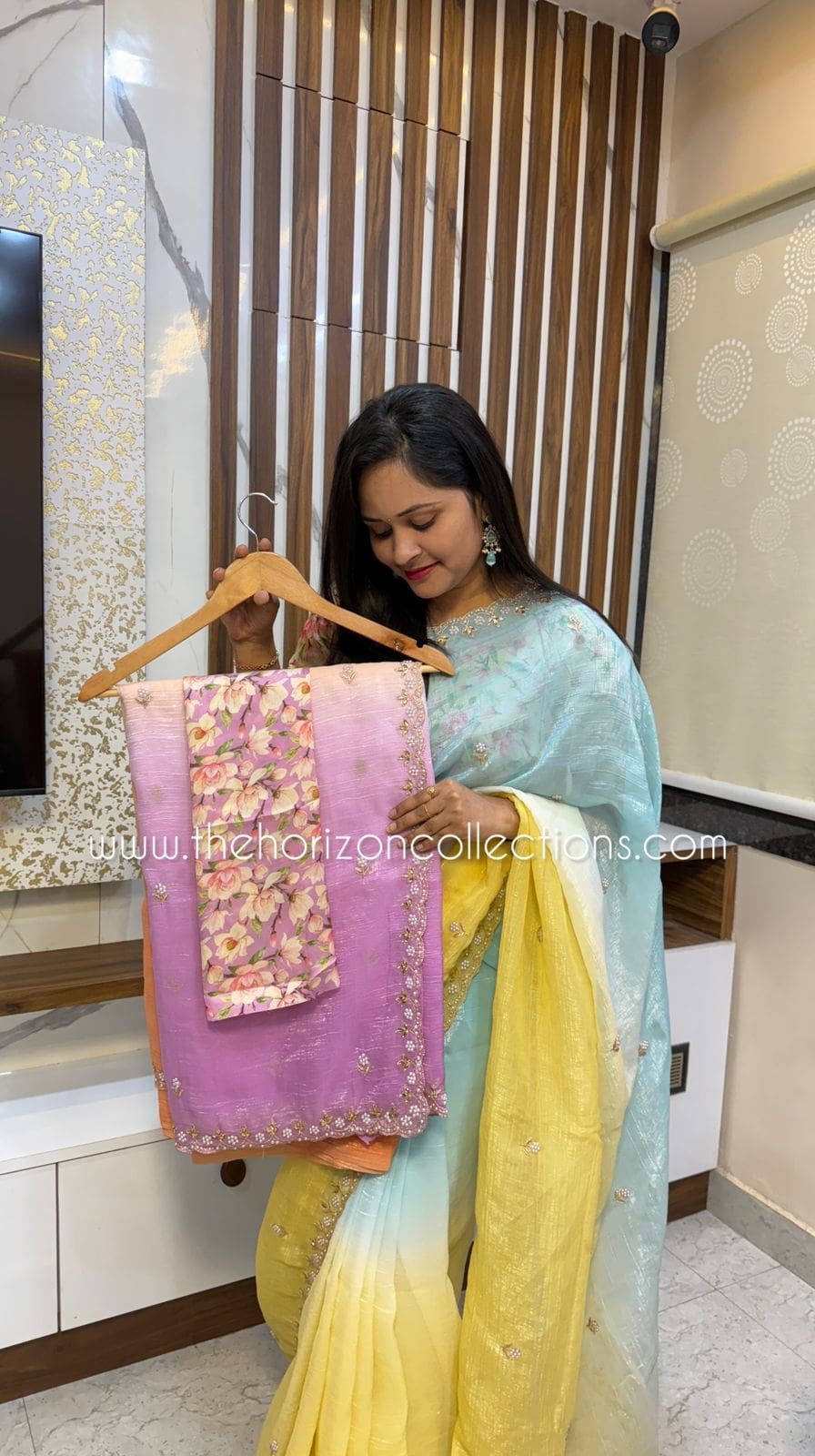 Double Shade Tussar Crush saree