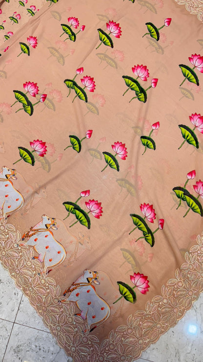 Pichwai Georgette Saree
