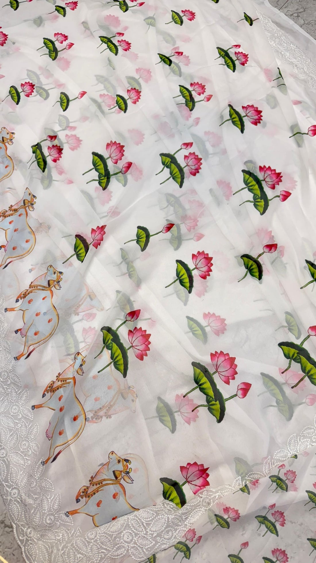 Pichwai Georgette Saree