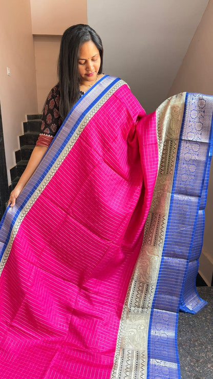 Fancy Dola Silk Saree With Twin Fish Design