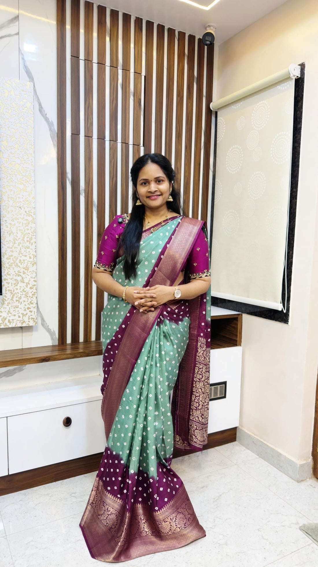 Bandhini Kanjivaram soft silk