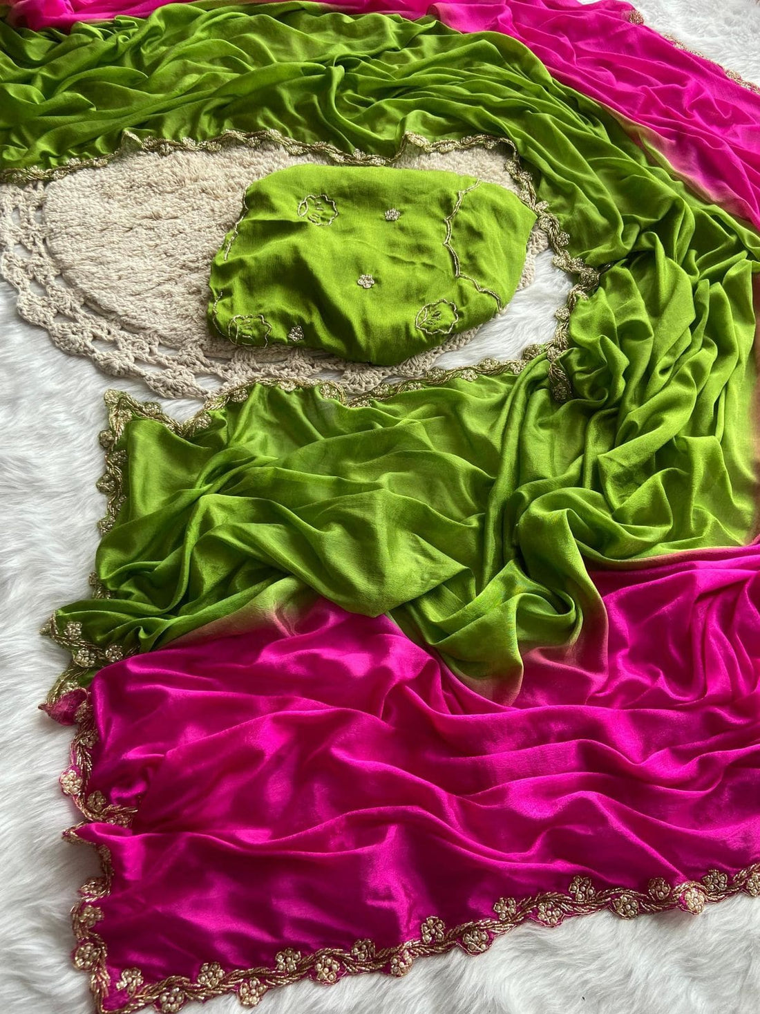 Dual shade party wear saree