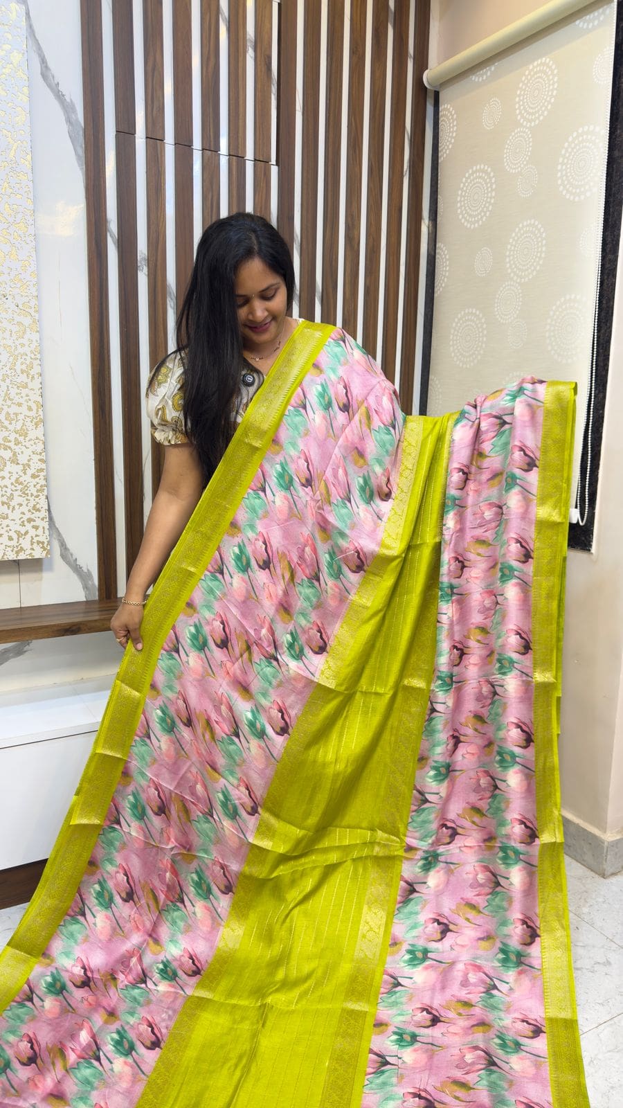 Tulips Design Dola Silk