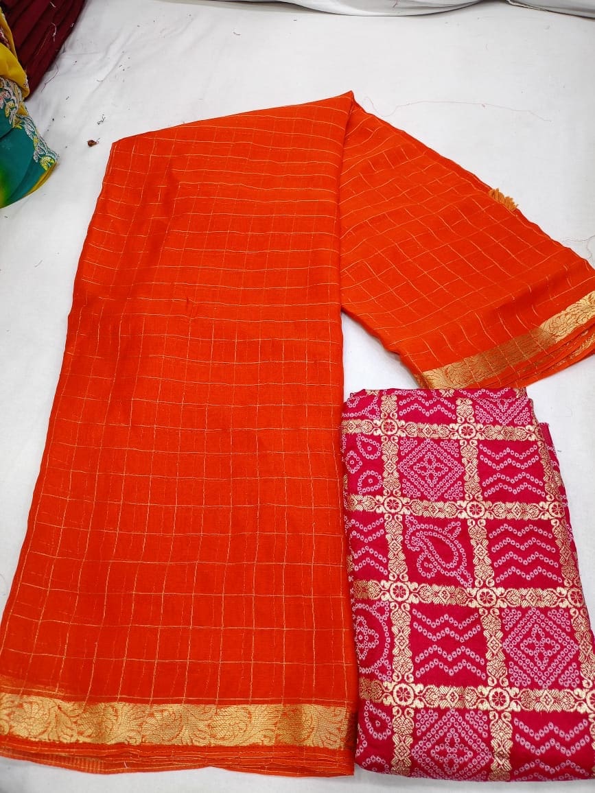 Trending Orange Saree(premium Quality)