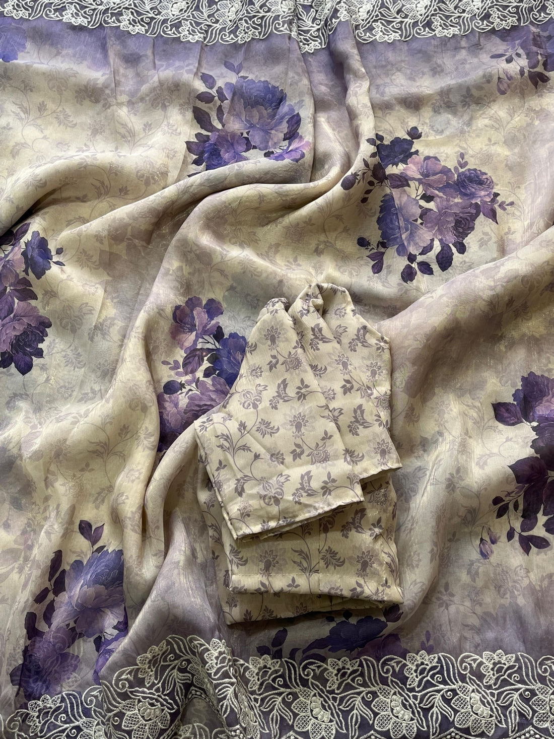 Shimmer organza saree