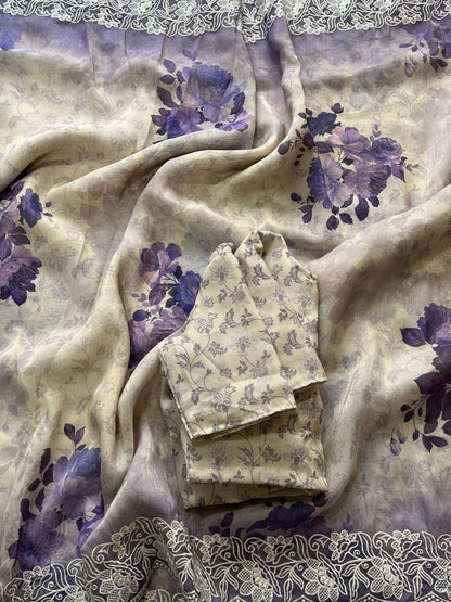Shimmer organza saree