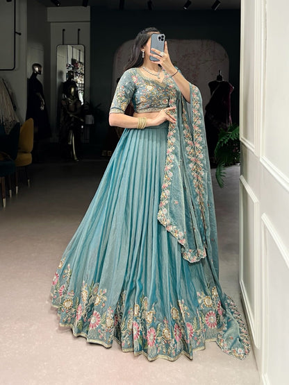Space silk lehenga
